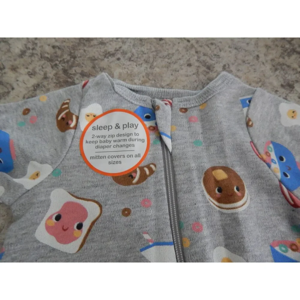 Wonder Nation Unisex Preemie 2pc Sleep N Play Onesie Bundle NWT + NWOT 2-Way Zip